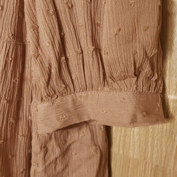 Ivy May Boho Taupe Blush Textured Oversized Top - Picture 5 of 8